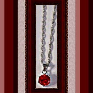 18KRP Necklace With Red Crystal